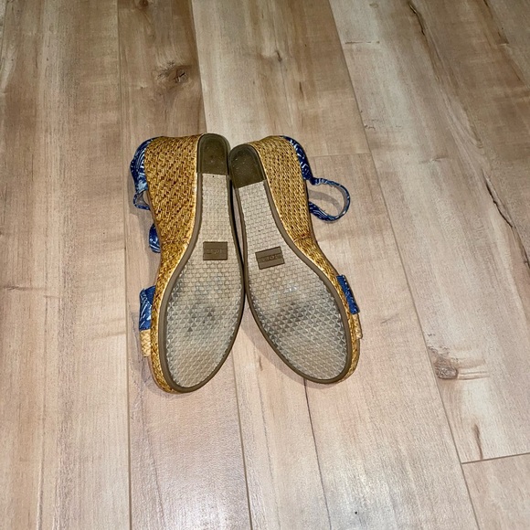 TOMS Clarissa Wedge Blue Batik Textile size 9.5 - Picture 5 of 6